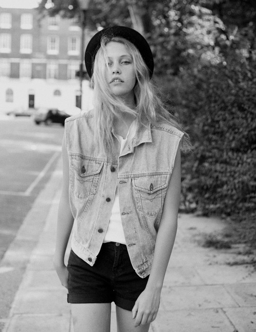 black and white, blonde, denim, fashion, girl, hair