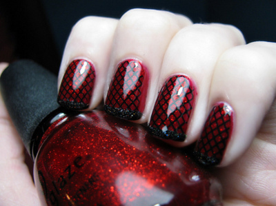 black,  glitter and  nail polish