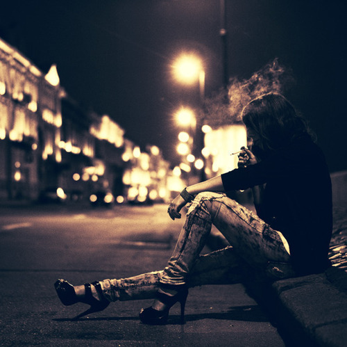 cigarette, girl and heels