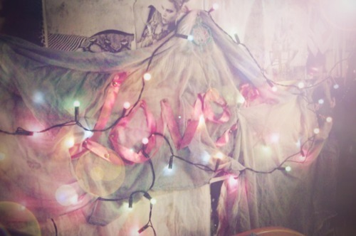 colorful, cute, fabric, girly, lights, love