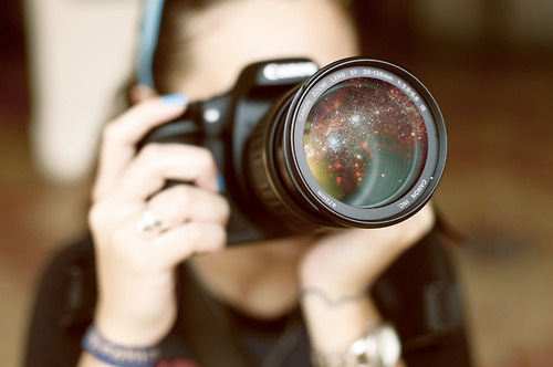 girl, nebula and photography