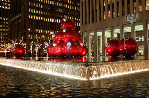 balls, christmas and new york