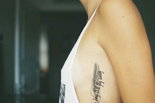 skin tattoo. fly, girl, skin, tattoo