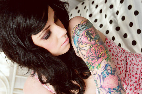 pretty tattoo. piercing, pretty, tattoo