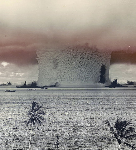 atom bomb, bomb and explosion