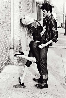 black and white, boy, couple, cute, fashion, girl