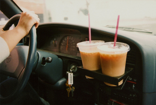 car, coffee and couple