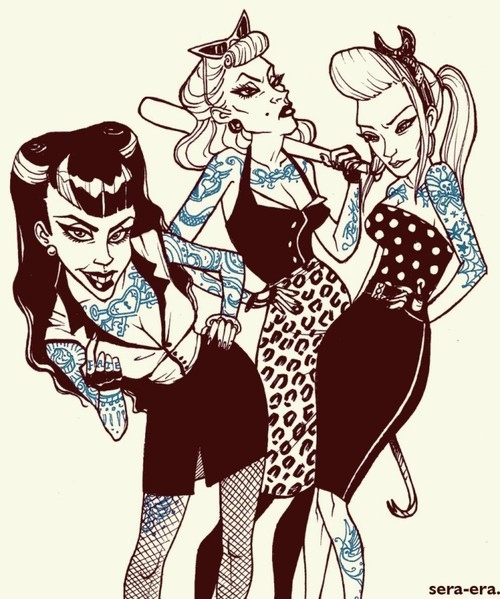 girls, pin up and psychobilly