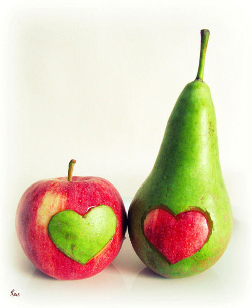 apple heart, avocado heart and change heart