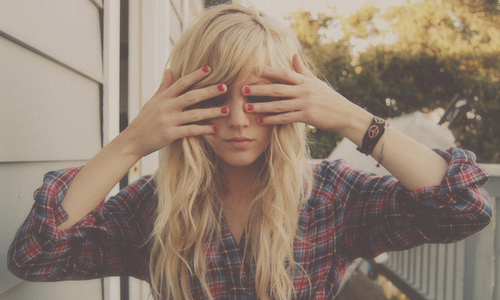 blonde,  fashion and  flannel