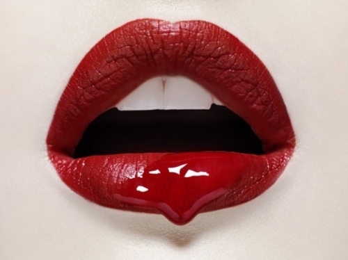 blood, lips and lipstick
