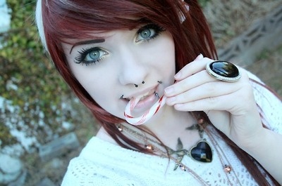 candy cane,  cute and  girl
