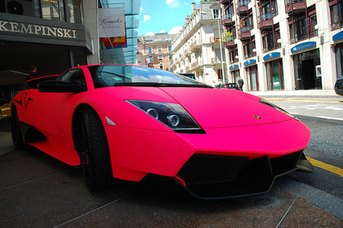car, gallardo and hot pink
