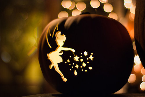christmas, cute, light, magic, pumpkin, tinkerbell