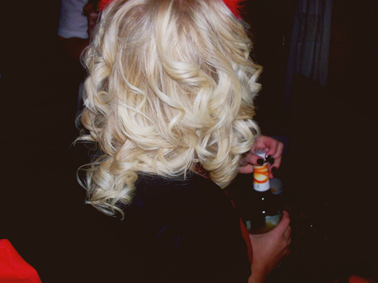 alcohol, blonde and curly