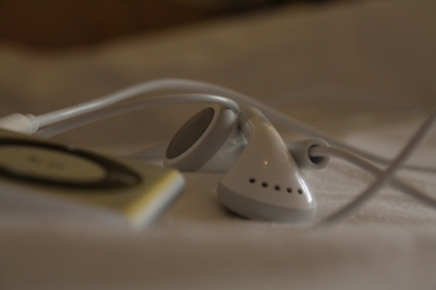 apple,  earphones and  ipod