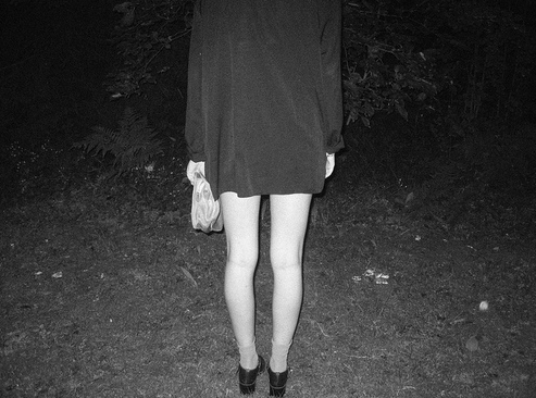black and white, bushes and dress
