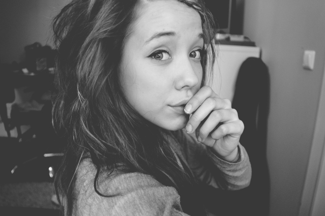 black and white, cute and duckface