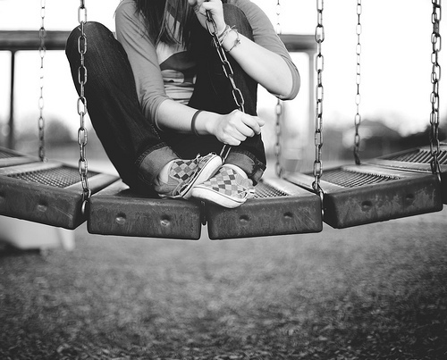 bridge, girl, penguin, play, playground