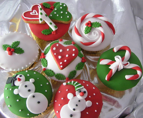 christmas, cupcakes and dessert