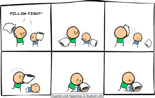 cute,  cyanide and happiness and  fight