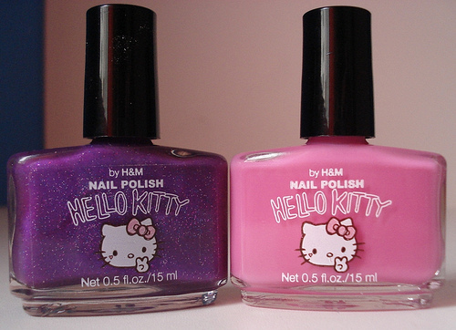 cute, hello kitty and nail polish
