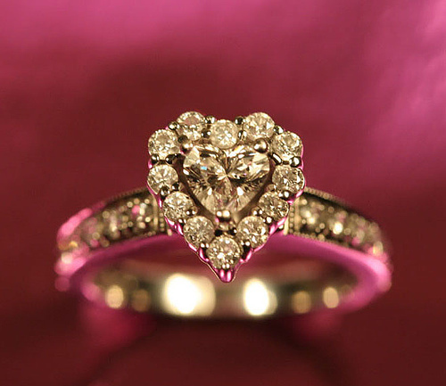 diamond, engagement ring and heart