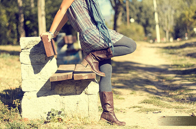 bench,  boots and  fashion