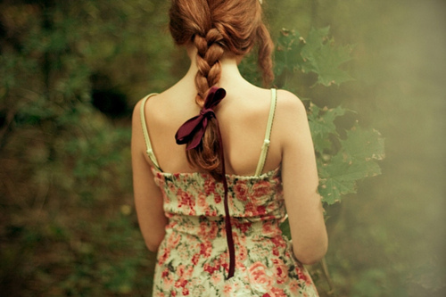 braids, dress and enchanted forest