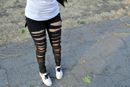 denim, fashion, jeans, ripped, skinnies