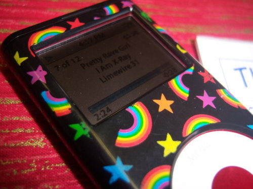 girl, ipod, pretty, rainbow, rave