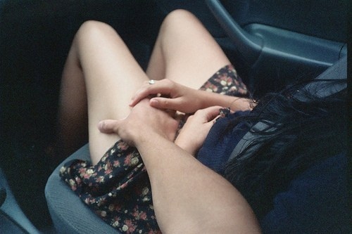 car,  couple and  hand