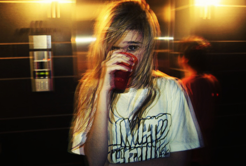 alcohol, blonde and blurred vision