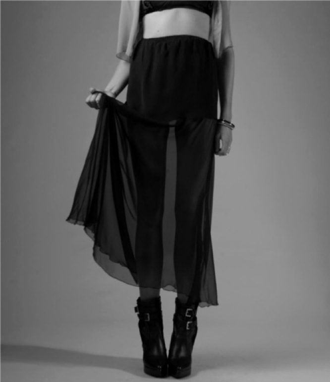 b&w, black and white and black skirt