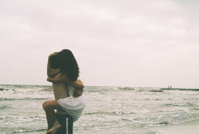 beach, couple, kiss, love, sea
