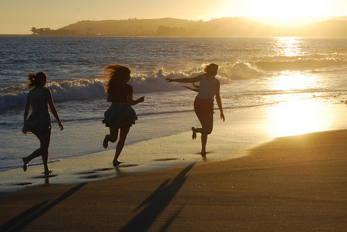 beach, friends and girl