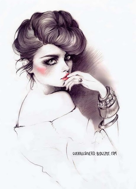 beautiful, bow, cute, fashion, fashion ilustration, girl