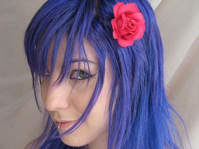 blue hair, colored hair and coloured hair