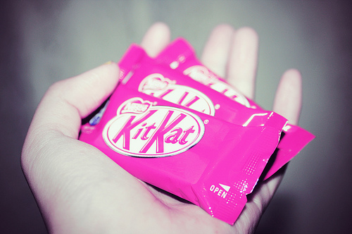 candy, kitkat and pink