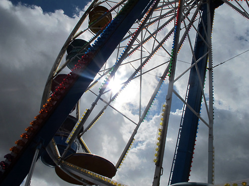 carnival, clouds and ferris wheel