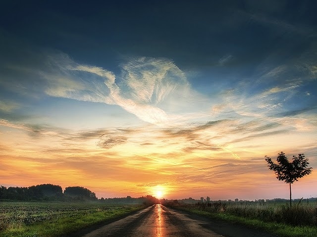 journey, road and sky