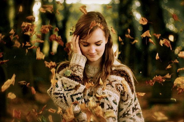 autumn, brunette and falling