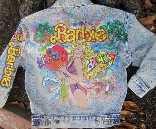 barbie, blue, denim, denim jacket, fashion, girl