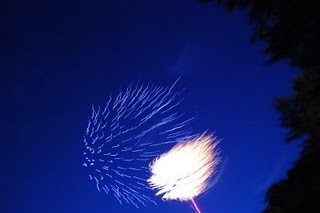 blue,  bright and  firework