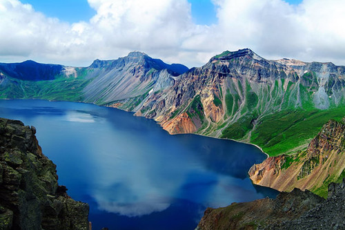 blue, green, lake and landscape - image #80619 on Favim.com