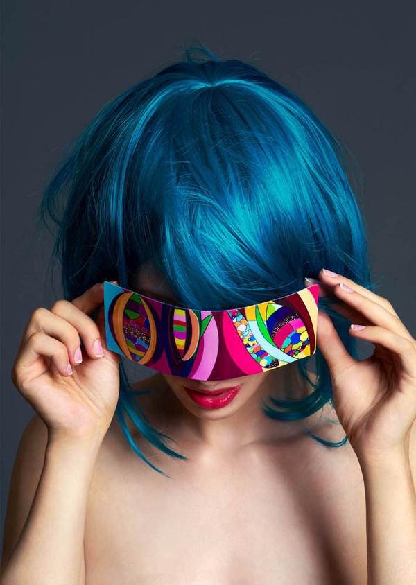 blue hair, colourful and fashion