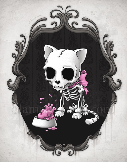 bone kitty, bones and cute