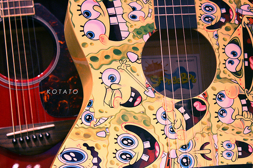 cartoon, cute and guitar