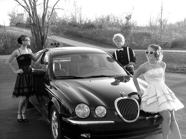 50s black and white boy car dance dress