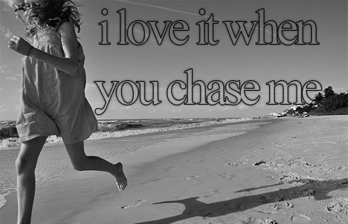beach, chase and love